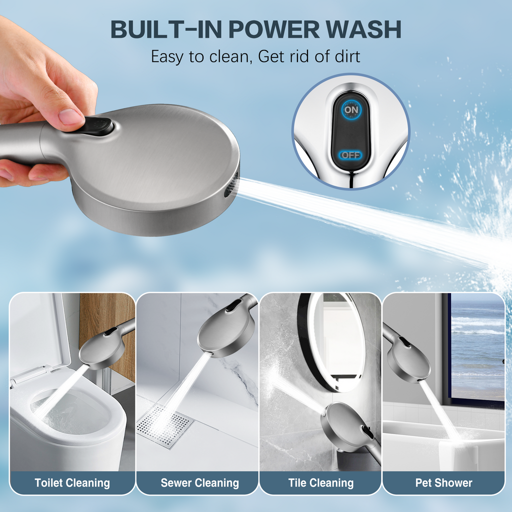 Filtered Shower Head with Handheld, High Pressure 9-Spray Showerhead with Hose and Bracket (Copy)