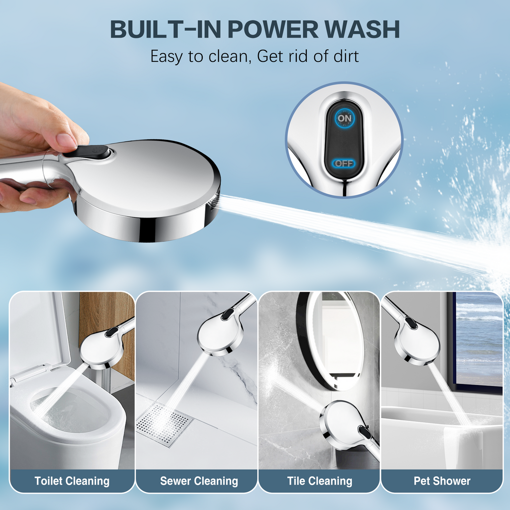 Filtered Shower Head with Handheld, High Pressure 9-Spray Showerhead with Hose and Bracket (Copy)
