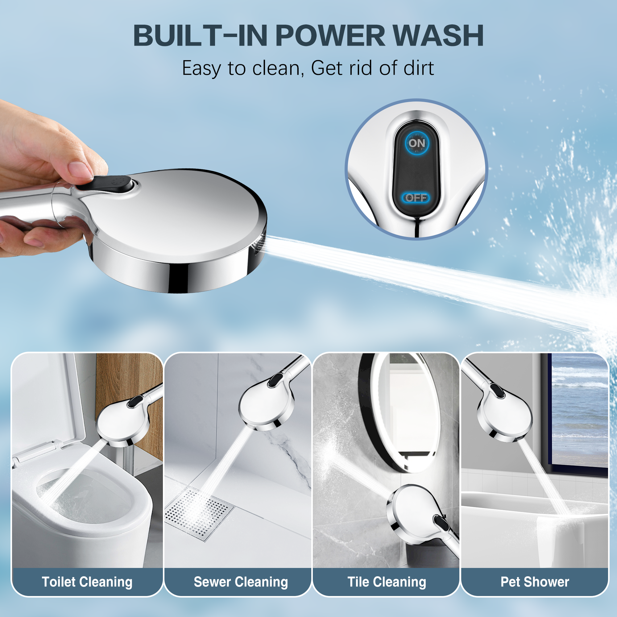 Filtered Shower Head with Handheld, High Pressure 9-Spray Showerhead with Hose and Bracket (Copy)