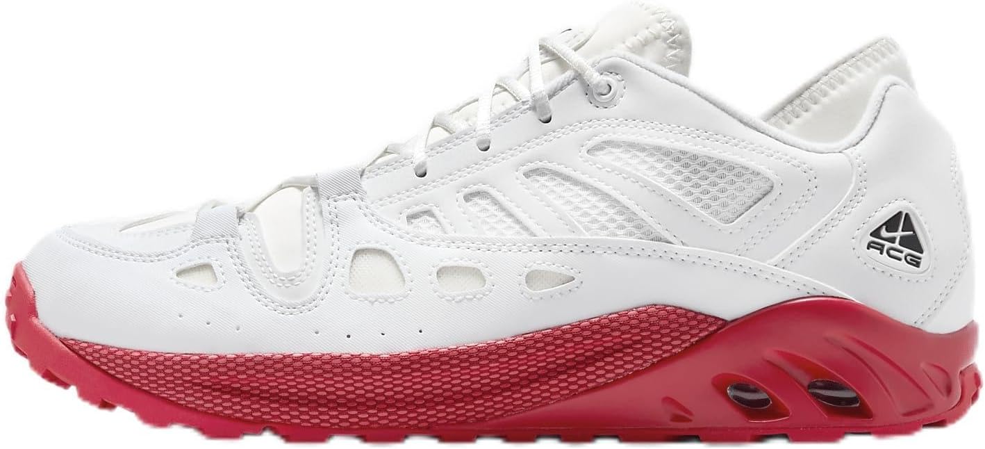 Nike ACG Air Exploraid Men's Shoes (FJ1920-101, Summit White/Summit White/University Red/Black) Size 4
