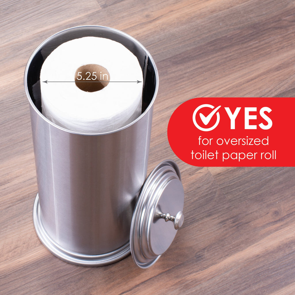 Freestanding Extra Large Toilet Paper Holder  (Stainless Steel Finish)